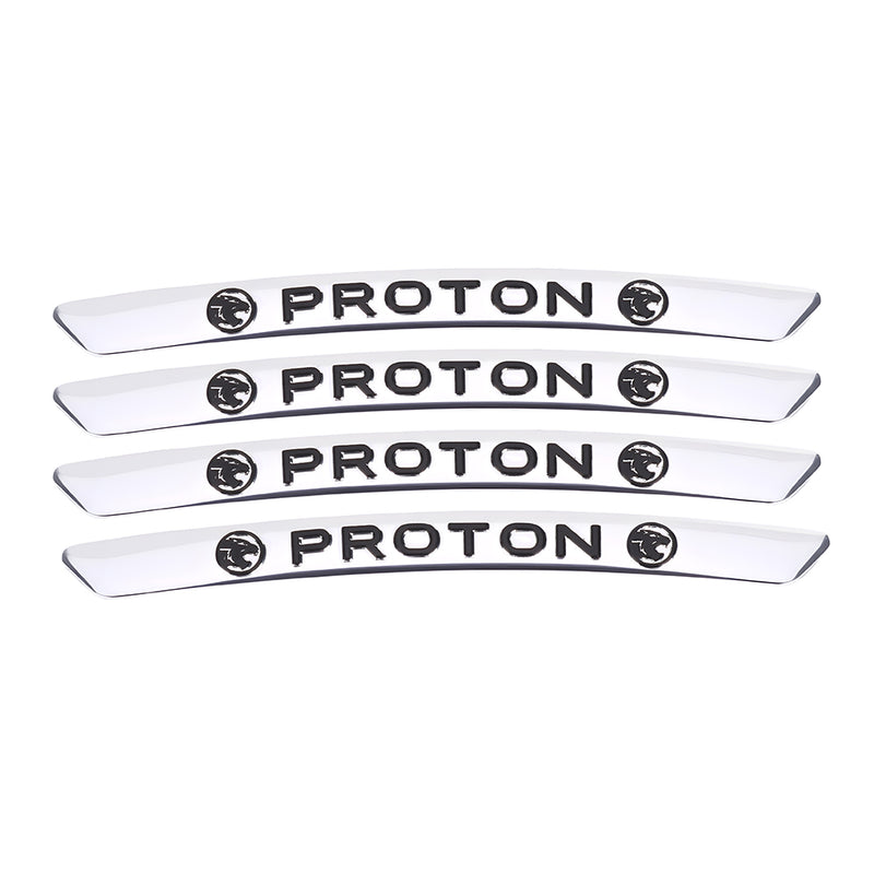 AWE-PROTON-01, 4PCS 3D Wheel Hub Stickers Decorative Stickers, Aluminum Alloy Material For All PROTON Models Accessories