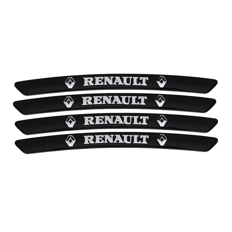 AWE-RENAULT-01, 4PCS 3D Wheel Hub Stickers Decorative Stickers, Aluminum Alloy Material for All RENAULT Models Accessories