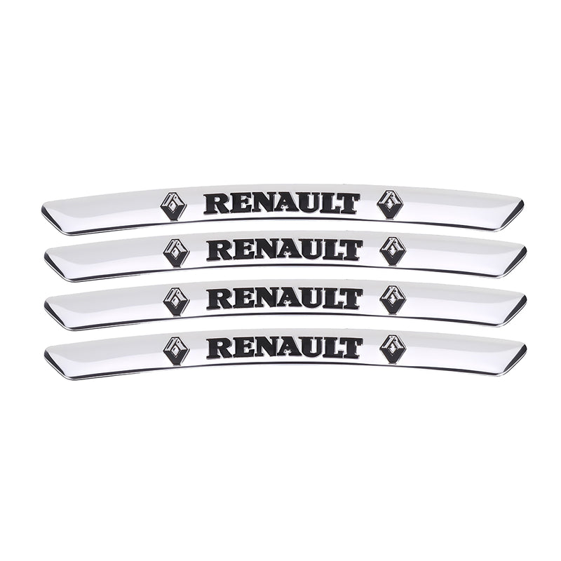 AWE-RENAULT-01, 4PCS 3D Wheel Hub Stickers Decorative Stickers, Aluminum Alloy Material for All RENAULT Models Accessories