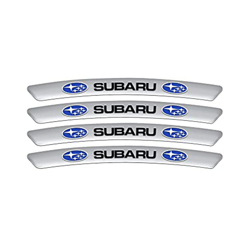 AWE-SUBARU-01, 4PCS 3D Wheel Hub Stickers Decorative Stickers, Aluminum Alloy Material for All SUBARU Models Accessories