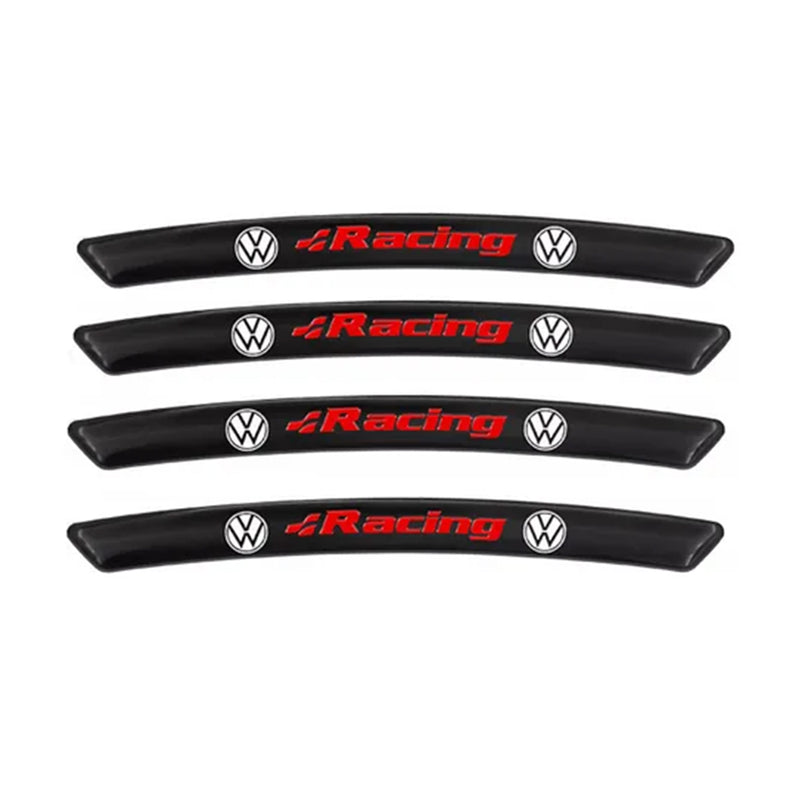 AWE-VW-01, 4PCS 3D Wheel Hub Stickers Decorative Stickers, Aluminum Alloy Material for All VW Models Accessories