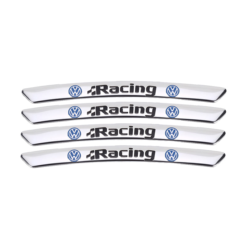 AWE-VW-01, 4PCS 3D Wheel Hub Stickers Decorative Stickers, Aluminum Alloy Material for All VW Models Accessories