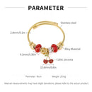 BA-GH1126, Gold-Plated Stainless Steel Open Charm Bangle Bracelet for Women