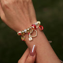 BA-GH1128, Gold-Plated Stainless Steel Open Charm Bangle Bracelet for Women