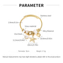 BA-GH1132, Gold-Plated Stainless Steel Open Charm Bangle Bracelet for Women