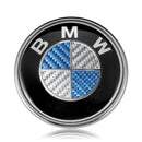 BM-74-2P-CF, Ø74mm Badge Emblem Compatible with BMW 2-Pin Fitment / Aftermarket,Non-OEM Replacement /Carbon-Style Pattern Texture