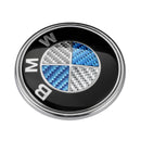 BM-74-2P-CF, Ø74mm Badge Emblem Compatible with BMW 2-Pin Fitment / Aftermarket,Non-OEM Replacement /Carbon-Style Pattern Texture