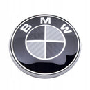 BM-74-2P-CF, Ø74mm Badge Emblem Compatible with BMW 2-Pin Fitment / Aftermarket,Non-OEM Replacement /Carbon-Style Pattern Texture