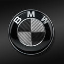 BM-74-2P-CF, Ø74mm Badge Emblem Compatible with BMW 2-Pin Fitment / Aftermarket,Non-OEM Replacement /Carbon-Style Pattern Texture