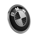 BM-74-2P-CF, Ø74mm Badge Emblem Compatible with BMW 2-Pin Fitment / Aftermarket,Non-OEM Replacement /Carbon-Style Pattern Texture