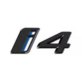 BM-i4, BMW i4 Tailgate Badge Emblem (Aftermarket,Non-OEM Replacement) – 9.5cm x 4cm – ABS – Gloss Silver / Gloss Black