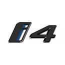 BM-i4, BMW i4 Tailgate Badge Emblem (Aftermarket,Non-OEM Replacement) – 9.5cm x 4cm – ABS – Gloss Silver / Gloss Black