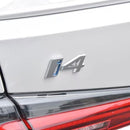 BM-i4, BMW i4 Tailgate Badge Emblem (Aftermarket,Non-OEM Replacement) – 9.5cm x 4cm – ABS – Gloss Silver / Gloss Black