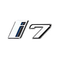 BM-i7, BMW i7 Tailgate Badge Emblem (Aftermarket,Non-OEM Replacement) – 7.5cm x 2.5cm – ABS – Gloss Silver / Gloss Black