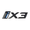 BM-iX3, BMW iX3 Tailgate Badge Emblem (Aftermarket,Non-OEM Replacement) – 14.5cm x 4cm – ABS – Gloss Silver / Gloss Black