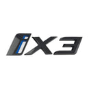 BM-iX3, BMW iX3 Tailgate Badge Emblem (Aftermarket,Non-OEM Replacement) – 14.5cm x 4cm – ABS – Gloss Silver / Gloss Black