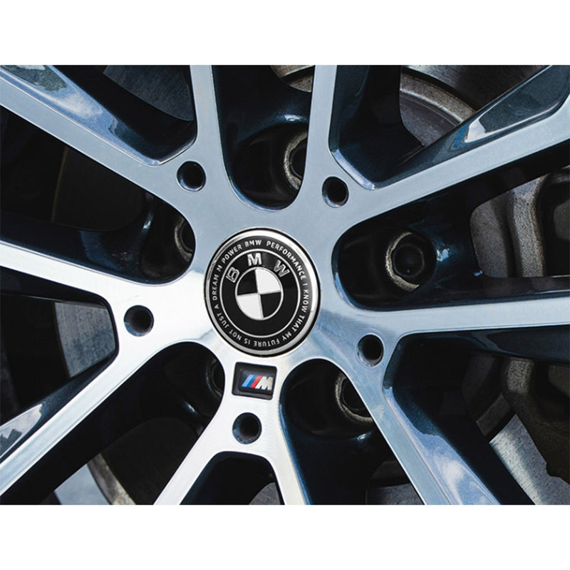 BMW-WB-RIMCAP, Pack 4 BMW Black Edition Rim Cap