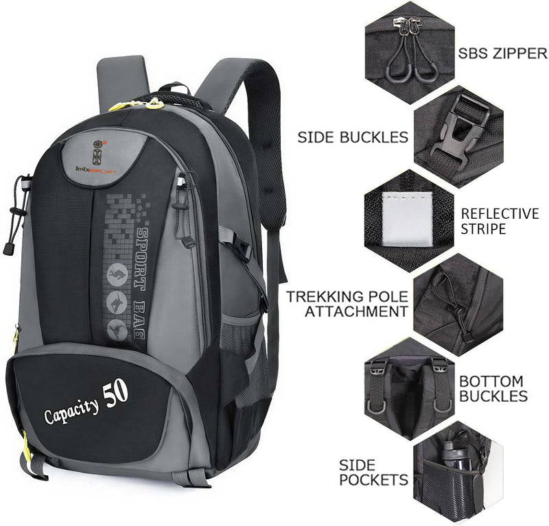 BP-820, 50L Large Capacity Outdoor Hiking Backpack – Travel, Camping & Sports Bag-imix home