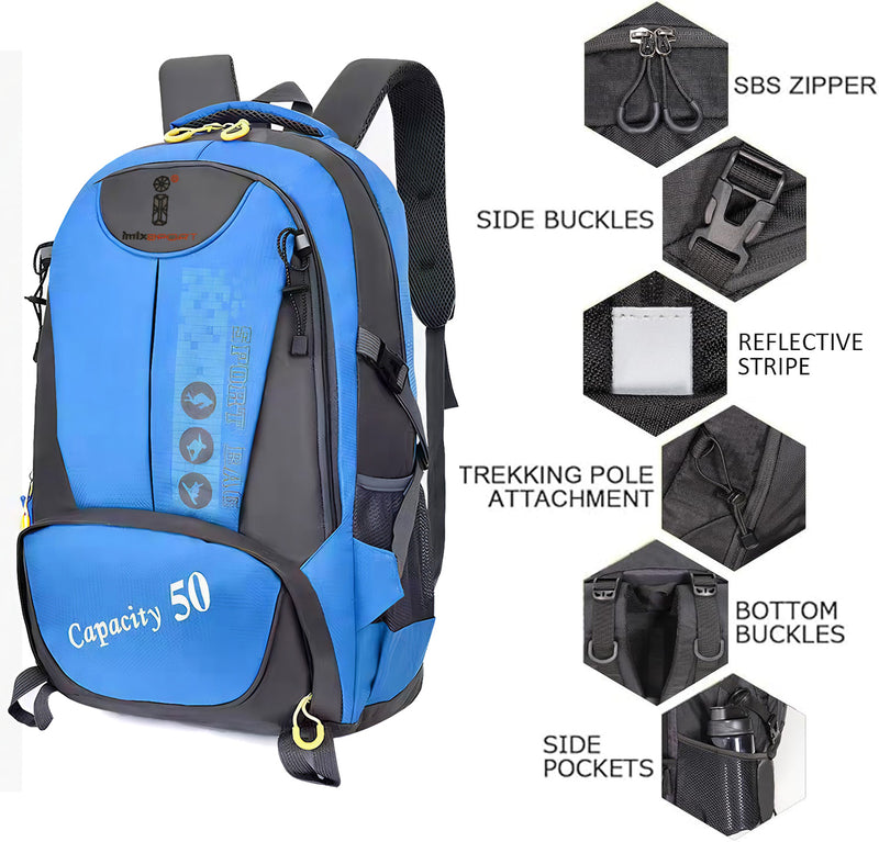 BP-820, 50L Large Capacity Outdoor Hiking Backpack – Travel, Camping & Sports Bag-imix home