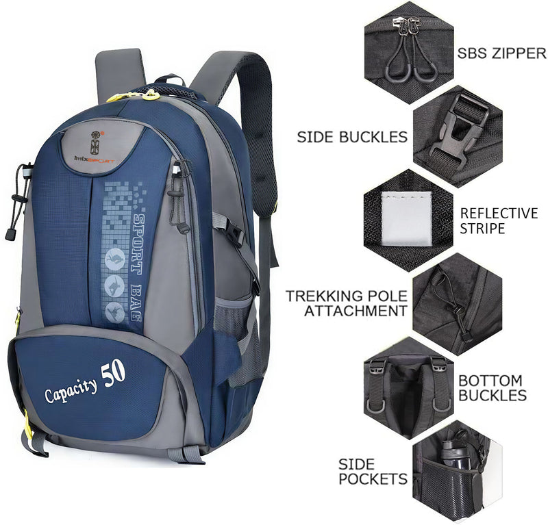 BP-820, 50L Large Capacity Outdoor Hiking Backpack – Travel, Camping & Sports Bag-imix home