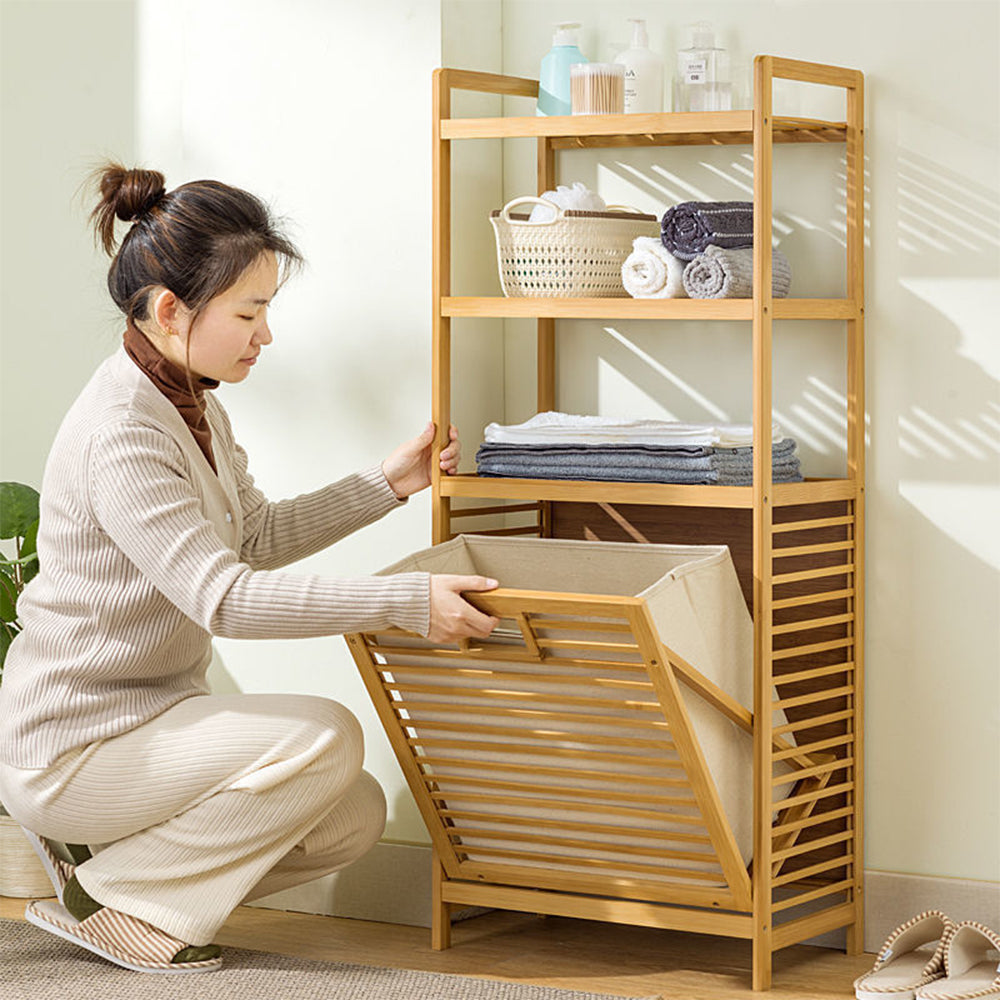 BSR-001, Bamboo Modern Bathroom Storage Rack – imixhome