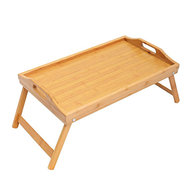 BTR-001, Breakfast in Bed Laptop Computer Tray Bamboo Portable Snack Table and Bed table Tray with Folding Leg