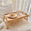 BTR-001, Breakfast in Bed Laptop Computer Tray Bamboo Portable Snack Table and Bed table Tray with Folding Leg