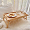 BTR-001, Breakfast in Bed Laptop Computer Tray Bamboo Portable Snack Table and Bed table Tray with Folding Leg