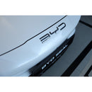 BYD-23-165-55, High Quality ABS BYD Emblem Badge 16.5cm x 5.5cm,Gloss Black / Gloss Silver