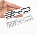 BYD-23-165-55, High Quality ABS BYD Emblem Badge 16.5cm x 5.5cm,Gloss Black / Gloss Silver