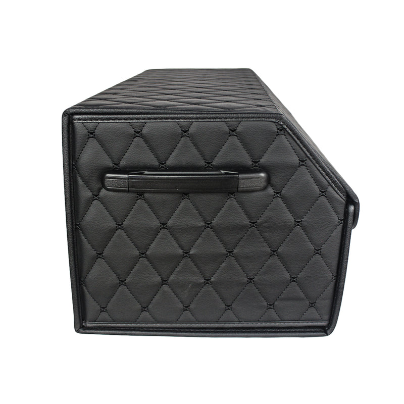 CBB-001, Quilted Car Boot Organizer - Lightweight, Insert-Style Storage Box with Diamond Pattern & Metal Clasp for Sedan, SUV, MPV, Trunk Storage Organizer