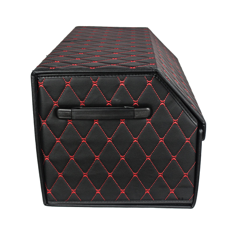 CBB-001, Quilted Car Boot Organizer - Lightweight, Insert-Style Storage Box with Diamond Pattern & Metal Clasp for Sedan, SUV, MPV, Trunk Storage Organizer
