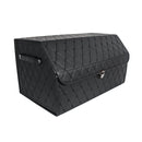 CBB-001, Quilted Car Boot Organizer - Lightweight, Insert-Style Storage Box with Diamond Pattern & Metal Clasp for Sedan, SUV, MPV, Trunk Storage Organizer