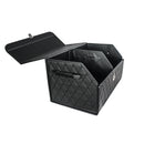 CBB-001, Quilted Car Boot Organizer - Lightweight, Insert-Style Storage Box with Diamond Pattern & Metal Clasp for Sedan, SUV, MPV, Trunk Storage Organizer