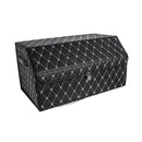 CBB-001, Quilted Car Boot Organizer - Lightweight, Insert-Style Storage Box with Diamond Pattern & Metal Clasp for Sedan, SUV, MPV, Trunk Storage Organizer
