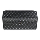 CBB-001, Quilted Car Boot Organizer - Lightweight, Insert-Style Storage Box with Diamond Pattern & Metal Clasp for Sedan, SUV, MPV, Trunk Storage Organizer
