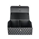 CBB-001, Quilted Car Boot Organizer - Lightweight, Insert-Style Storage Box with Diamond Pattern & Metal Clasp for Sedan, SUV, MPV, Trunk Storage Organizer