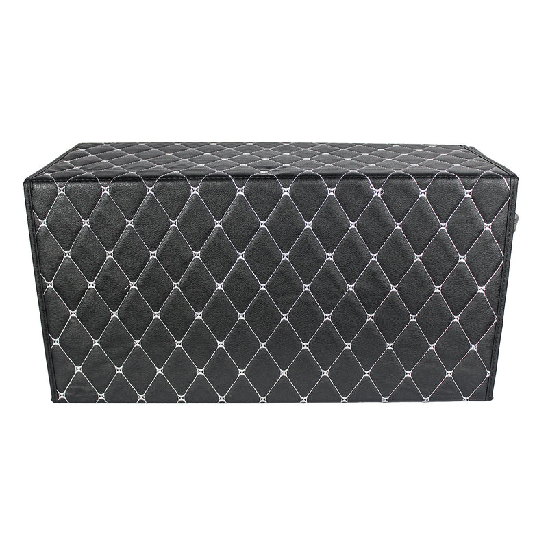 CBB-001, Quilted Car Boot Organizer - Lightweight, Insert-Style Storage Box with Diamond Pattern & Metal Clasp for Sedan, SUV, MPV, Trunk Storage Organizer