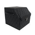 CBB-001, Quilted Car Boot Organizer - Lightweight, Insert-Style Storage Box with Diamond Pattern & Metal Clasp for Sedan, SUV, MPV, Trunk Storage Organizer