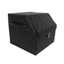 CBB-001, Quilted Car Boot Organizer - Lightweight, Insert-Style Storage Box with Diamond Pattern & Metal Clasp for Sedan, SUV, MPV, Trunk Storage Organizer