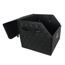CBB-001, Quilted Car Boot Organizer - Lightweight, Insert-Style Storage Box with Diamond Pattern & Metal Clasp for Sedan, SUV, MPV, Trunk Storage Organizer