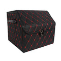 CBB-001, Quilted Car Boot Organizer - Lightweight, Insert-Style Storage Box with Diamond Pattern & Metal Clasp for Sedan, SUV, MPV, Trunk Storage Organizer