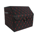 CBB-001, Quilted Car Boot Organizer - Lightweight, Insert-Style Storage Box with Diamond Pattern & Metal Clasp for Sedan, SUV, MPV, Trunk Storage Organizer