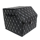 CBB-001, Quilted Car Boot Organizer - Lightweight, Insert-Style Storage Box with Diamond Pattern & Metal Clasp for Sedan, SUV, MPV, Trunk Storage Organizer