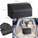 CBB-001, Quilted Car Boot Organizer - Lightweight, Insert-Style Storage Box with Diamond Pattern & Metal Clasp for Sedan, SUV, MPV, Trunk Storage Organizer