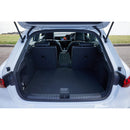CBM-AUDI-A3-HB-2125-TOP-CF, AUDI A3/8YA Sportback 2021~2025 Top Position Boot Mat – Raised Edge TPV, Carbon-Style Pattern Texture