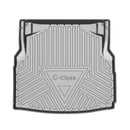 CBM-MBZ-W205-CF, Mercedes-Benz C Class W205 2015~2021 Boot Mat – Raised Edge TPV, Carbon-Style Pattern Texture