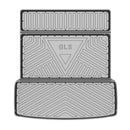CBM-MBZ-GLS-1319-CF, Mercedes-Benz GLS / X166 2013~2019 Boot Mat – Raised Edge TPV, Carbon-Style Pattern Texture