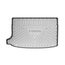 CBM-VW-T-CROSS-1923-TOP-CF, VW T-Cross Upper Boot Mat – Raised Edge TPV, Carbon-Style Pattern Texture