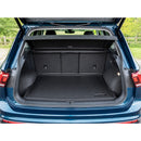 CBM-VW-TIGUAN-5S-1724-TOP-CF, VW TIGUAN 5 Seatet Upper Position Boot Mat – Raised Edge TPV, Carbon-Style Pattern Texture